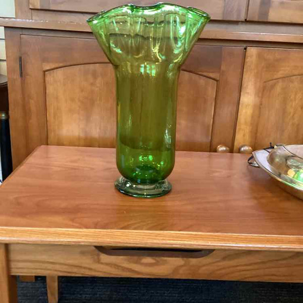 Hand Blown Green Vase
