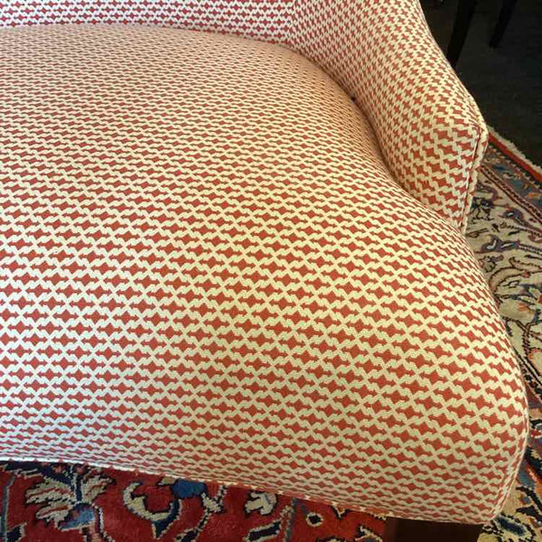 Two Salmon Upholstered Chairs