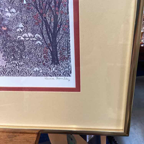 Cuca Romley "The Stables" Handcolored  Etching