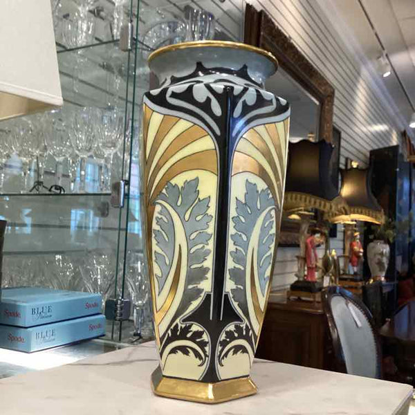 Art Nouveau B & C Blue & Gold Vase