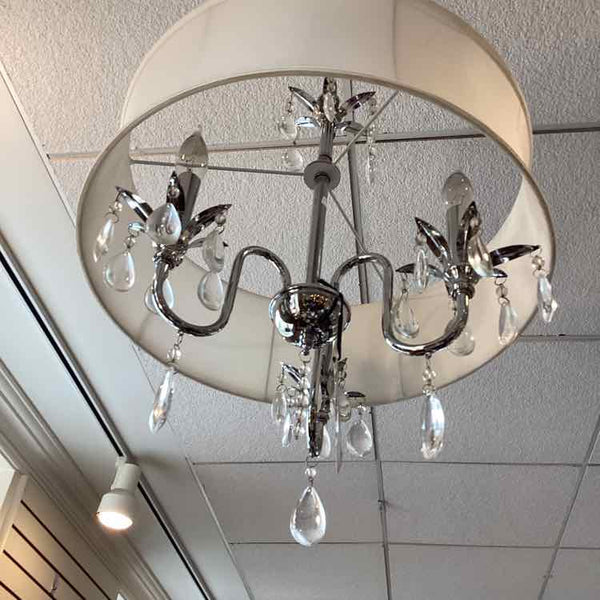 Three Arm Chandelier With Prisms