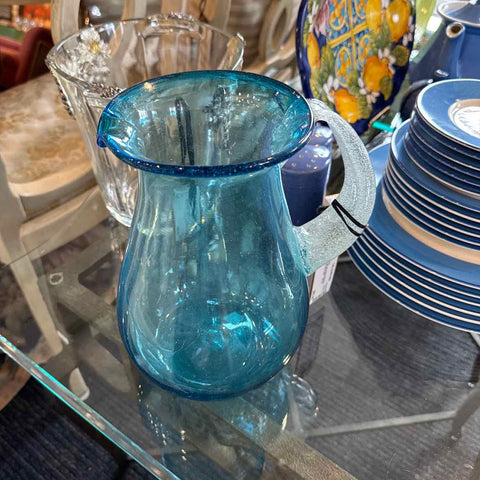Blue Glass Pitcher
