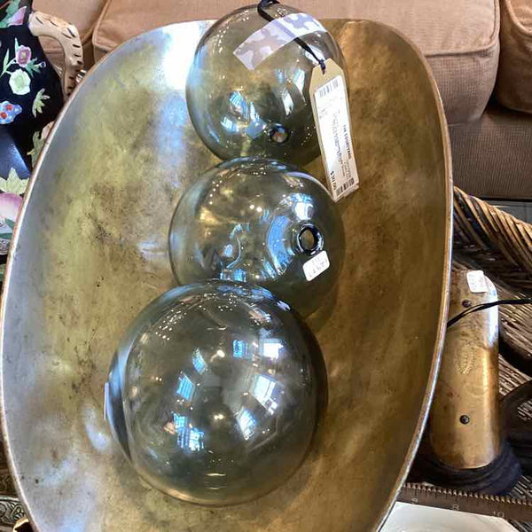 Set of 3 Handmade Wordly Goods Clear Glass Balls