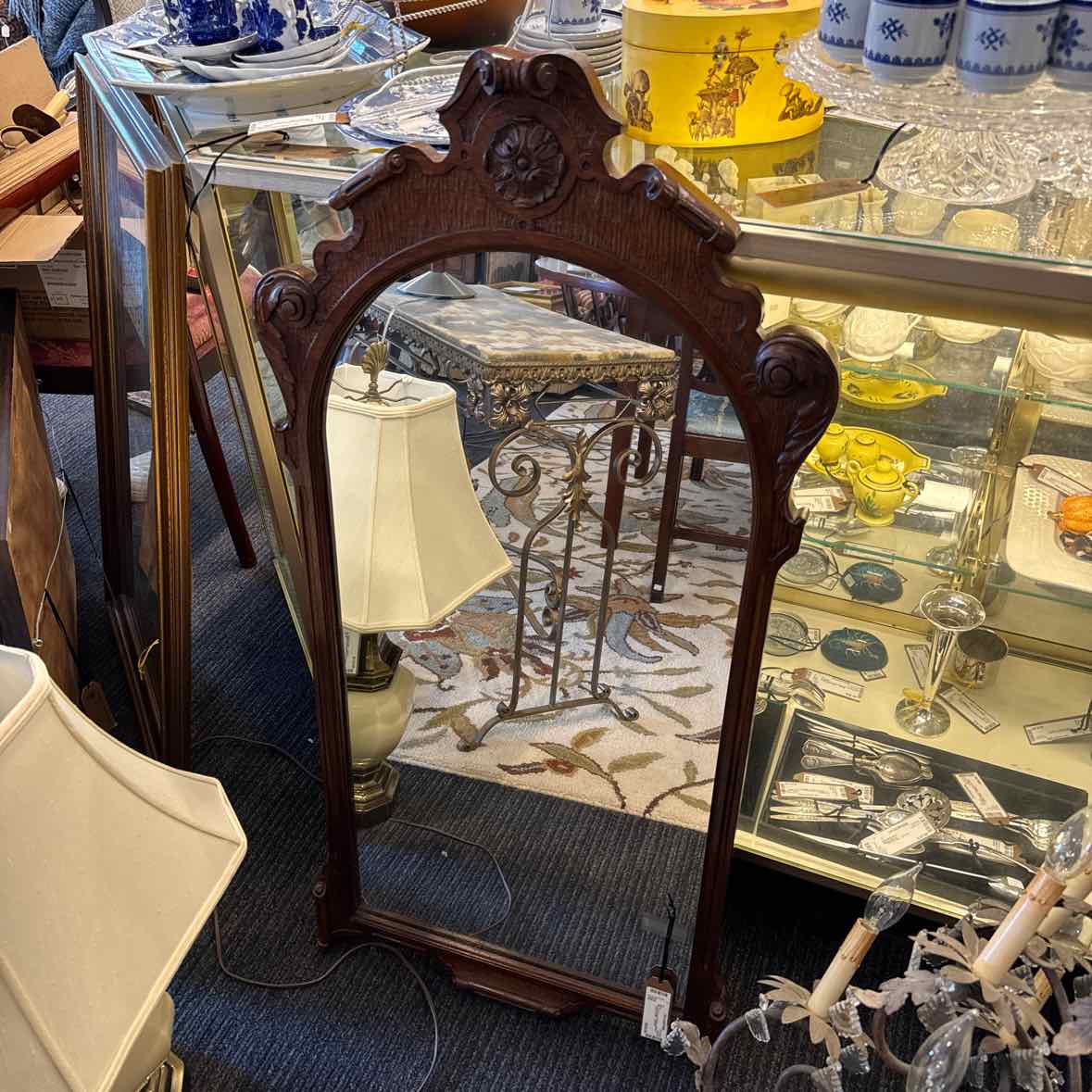 Carved Fruitwood Mirror