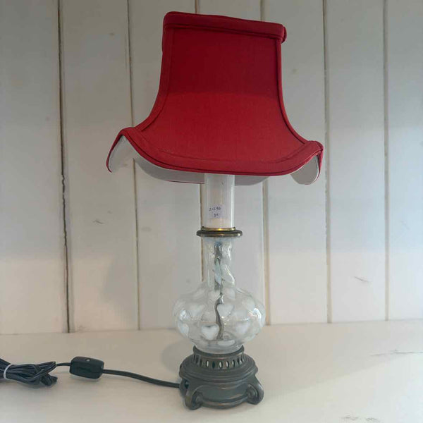 Glass Lamp w/ Hearts on Shade