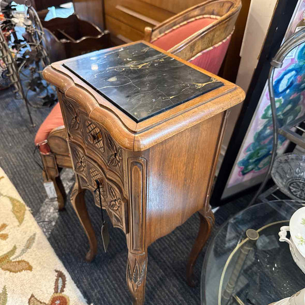 Vintage Marble Top Nightstand