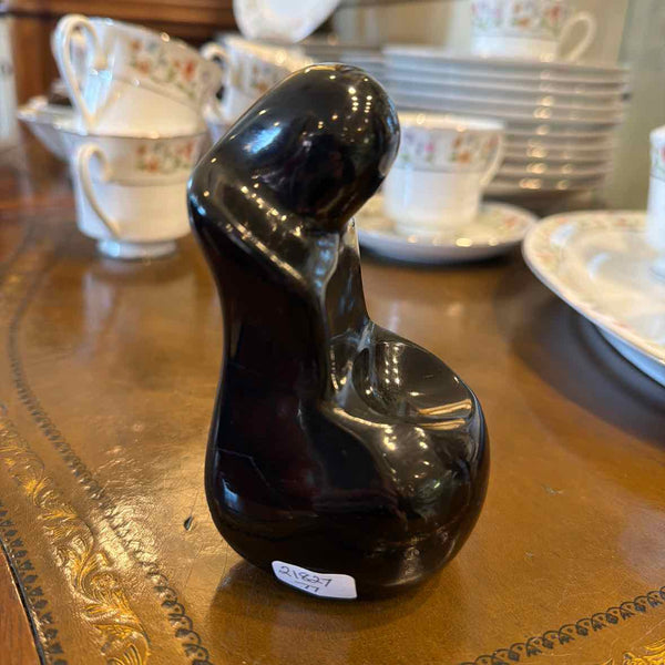 Black Glass Sitting Figure