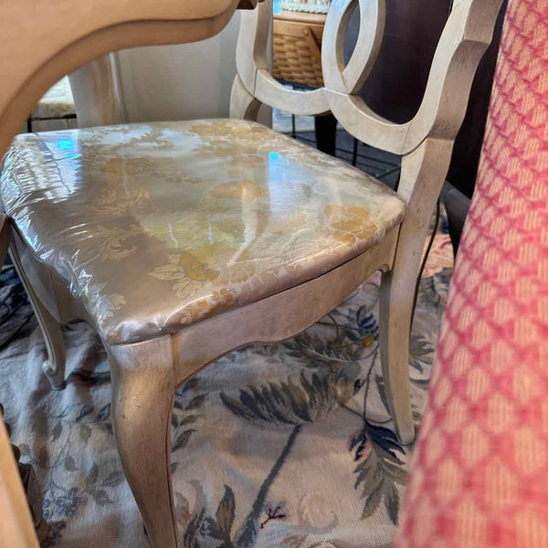 Vintage French Dining Table with 6 Chairs and 2 Leaves