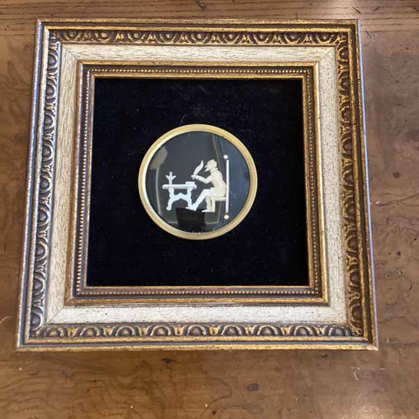 Carved Ivory Don Quivote Bubble Framed Glass
