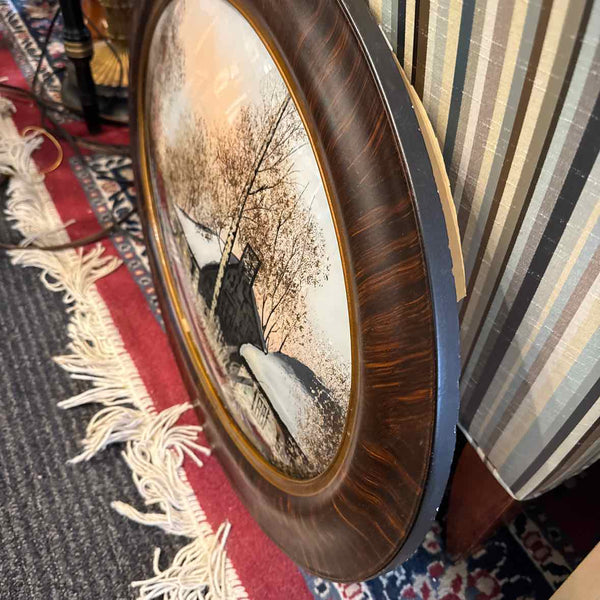 Vintage Winter Scene on Glass