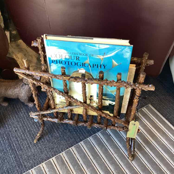 Vintage Twig Magazine Holder