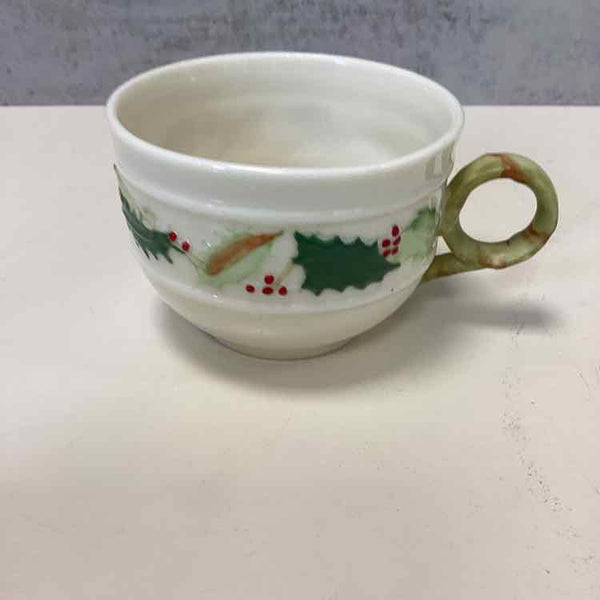 Belleek Holly Flat Cup (Brown Stamp)