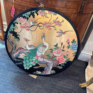 Round Asian Peacock Plaque