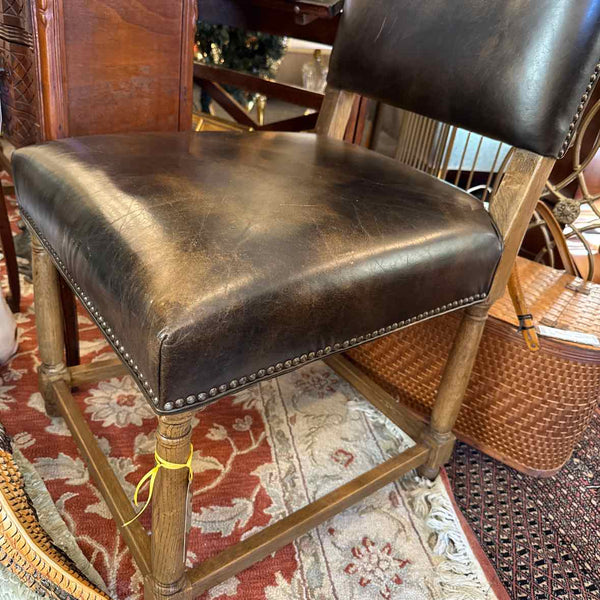 Rustic Leather Side Chair