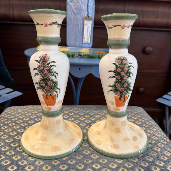 Pair of Ceramic Candlesticks