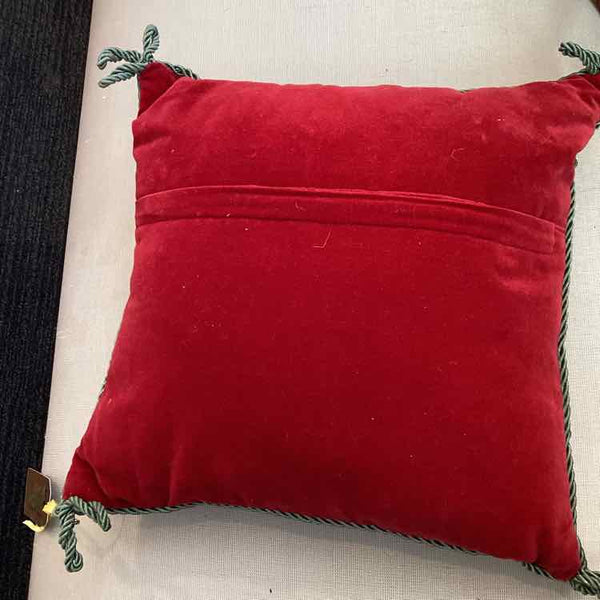 Red Needlepoint Pillow