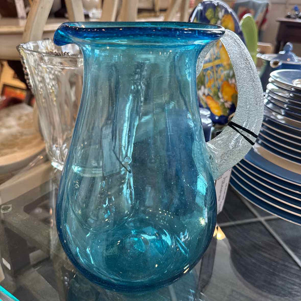 Blue Glass Pitcher