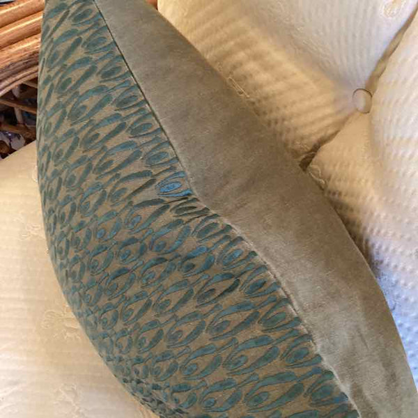 Crate & Barrel Green & Teal Down Pillow