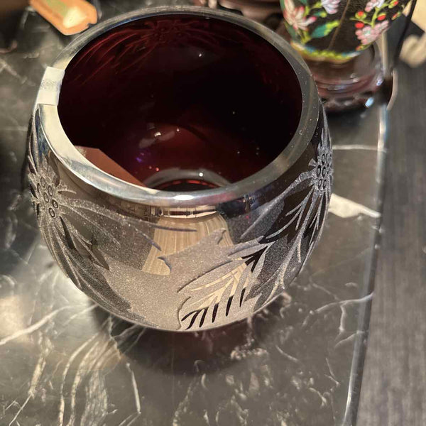 Etched Amethyst Vase - Ken Benson