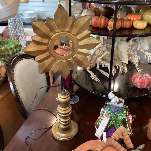 Gold Starburst Mirror On Base