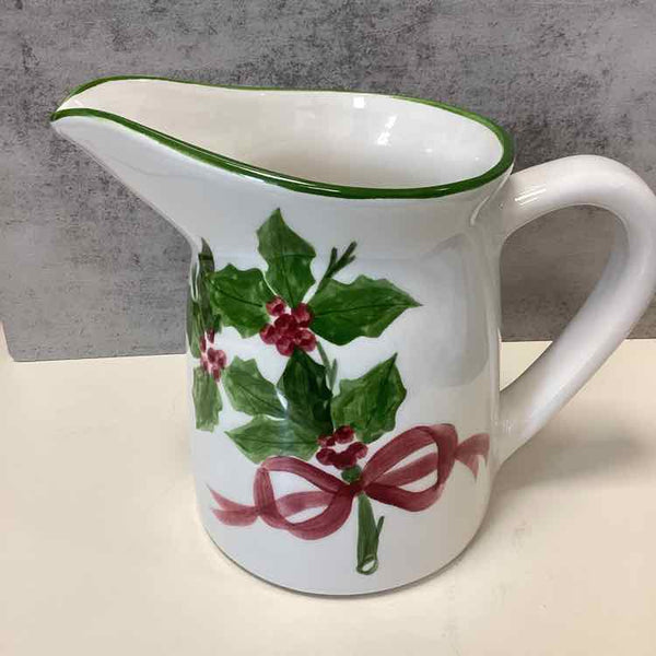 Holly Berry Ceramic Pitcher