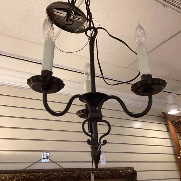 International Inc. Three Arm Iron Chandelier