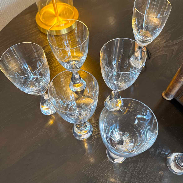 Vintage Holmegaard "Princess Tear Drop" Set of 8 Wine Glasses