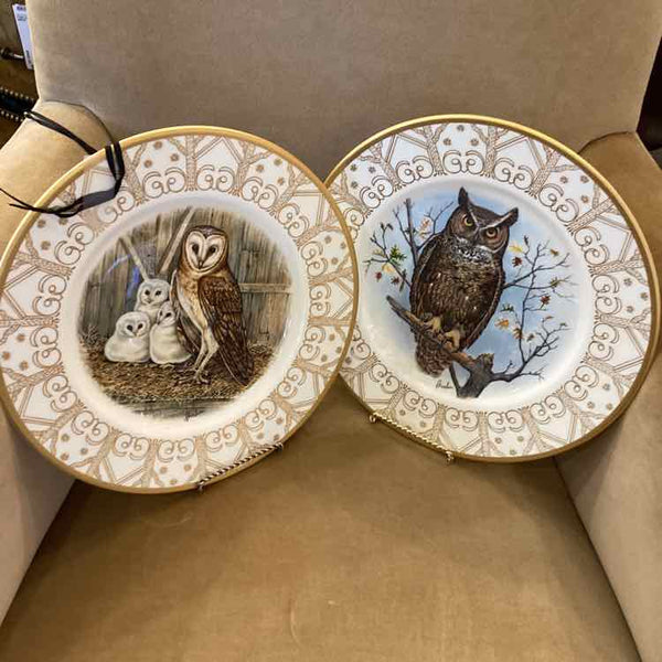 Eight Plates from Boehm Owl Plate Collection