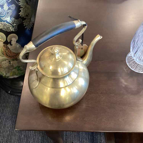 Brass Tea Pot With Wood Handle