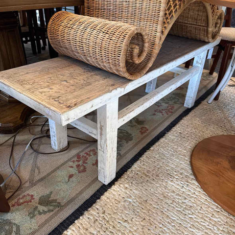 White Rustic Bench