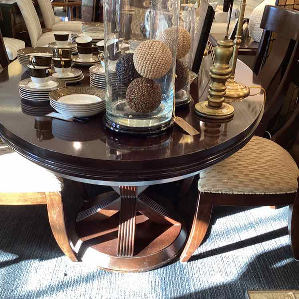 Double Pedestal Oval  Dining Table With Six Chairs