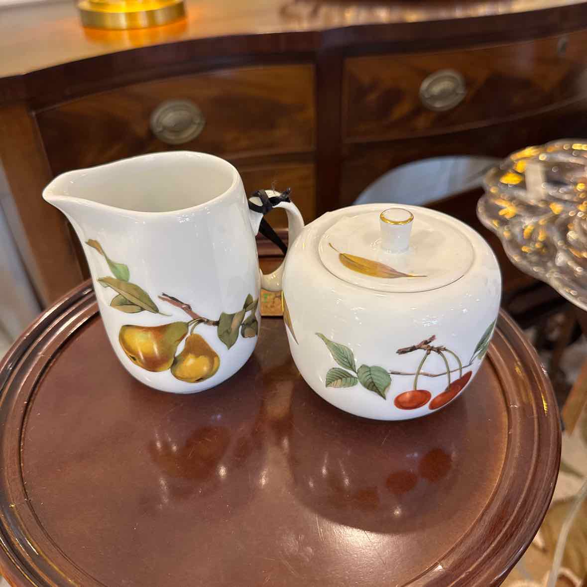 Royal Worcester "Evesham" Cream and Sugar