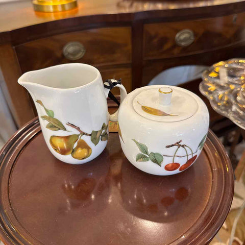 Royal Worcester "Evesham" Cream and Sugar