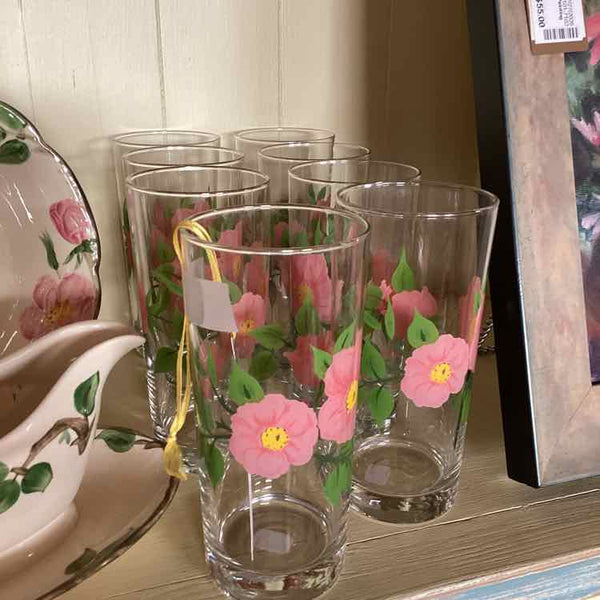 Eight Franciscan "Desert Rose" Glasses