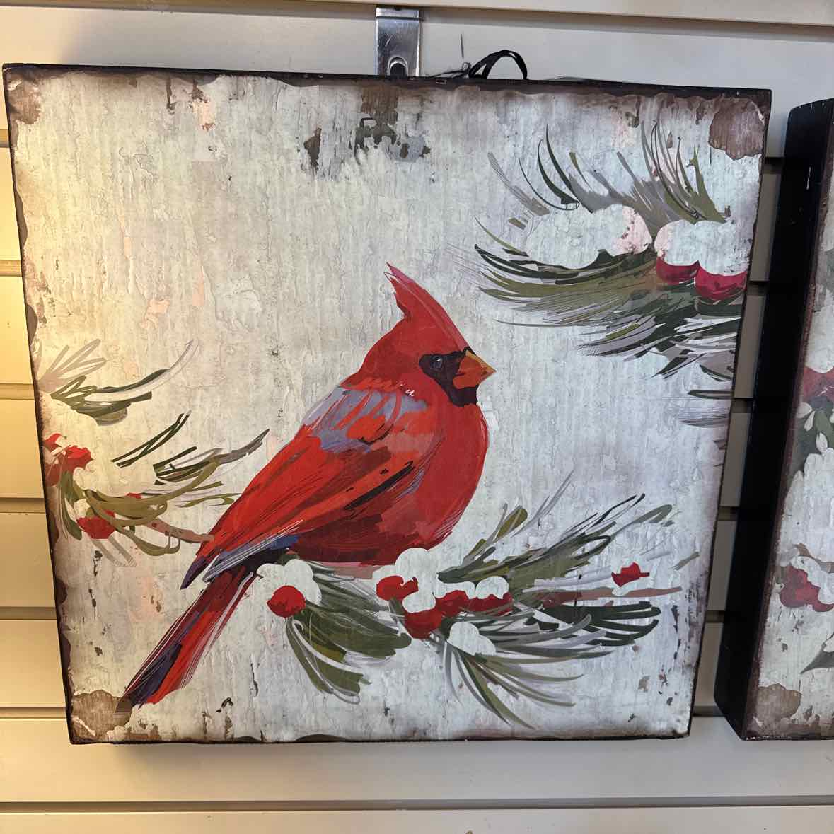 Cardinal Wood Block Art