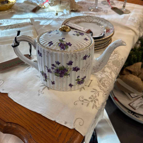 Lefton China Teapot with Violets