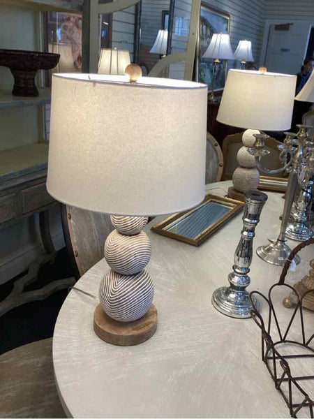 Pair Of Wood Boho Lamps