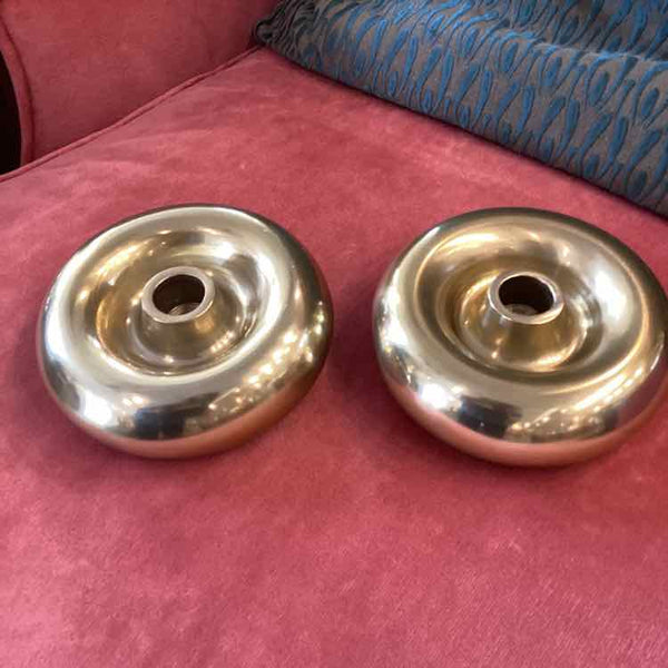 Pair Balloon Gold Taper Holders