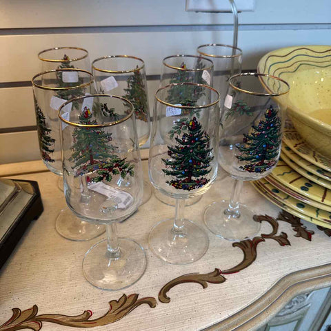 Ten Spode Wine Glasses