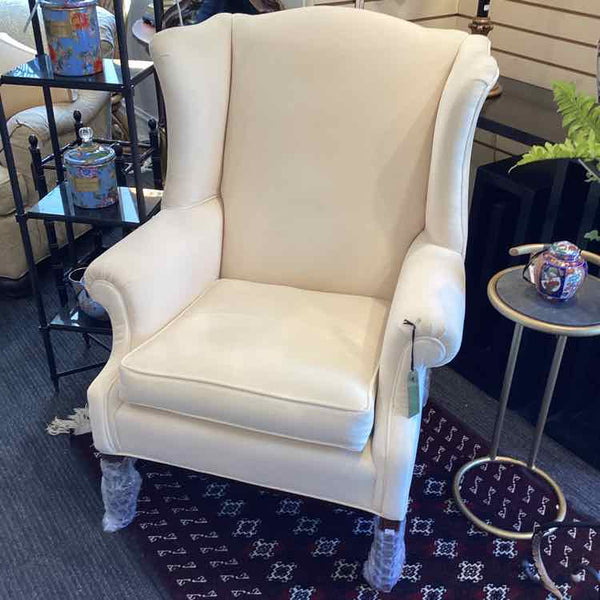 Ivory Chippendale Wing Back Chair