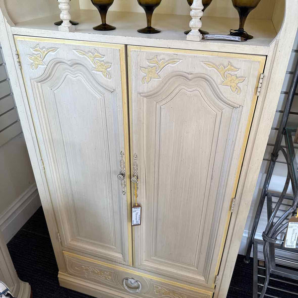 Vintage 2 Door Off White & Yellow Dresser
