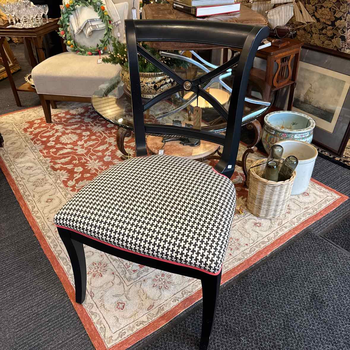 Hickory Side Chair w/ Checkered Seat