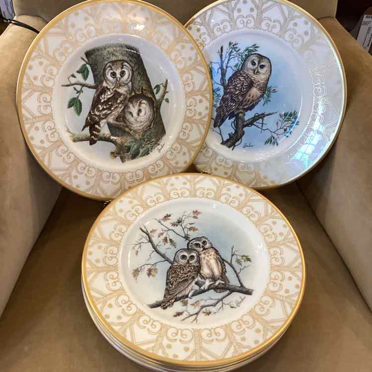 Eight Plates from Boehm Owl Plate Collection