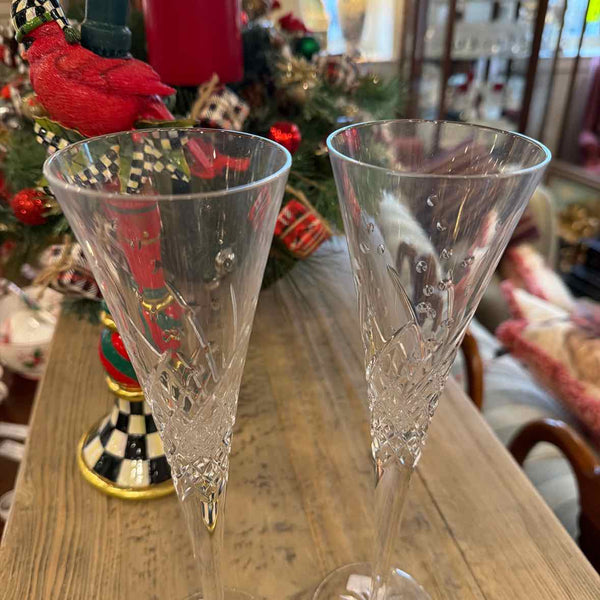 2 Waterford Champagne Glasses - Peace Toasting