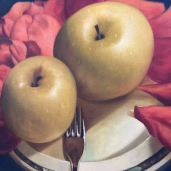 30"x41" Apples And Roses Oil Painting