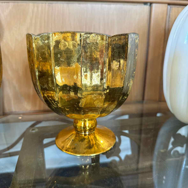 Footed Goblet Gold Vase