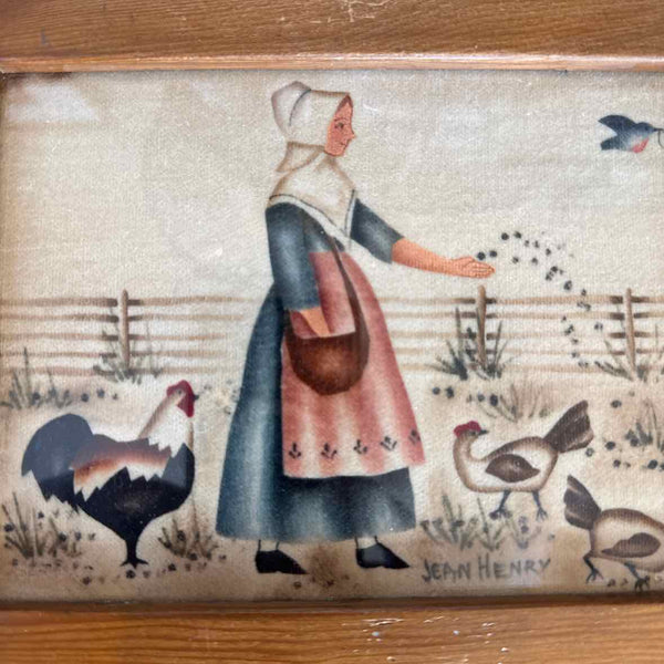 Pair of Antique Folk Art Pictures