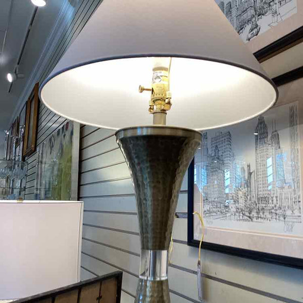 Pair Of Hammered Brass Lamps