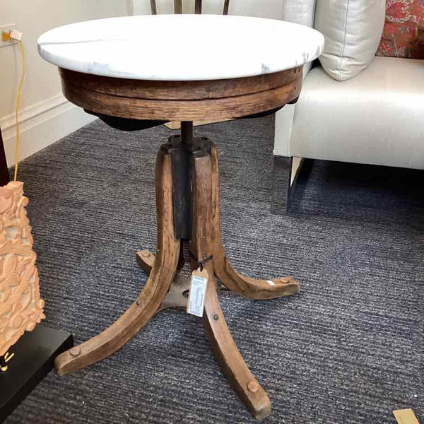 Marble Top Adjustable Height Side Table