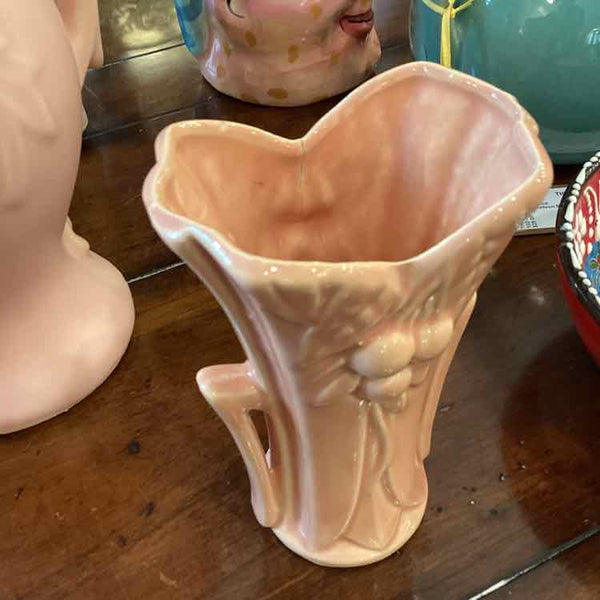 McCoy Pottery Double Handled Vase - Peach Glaze